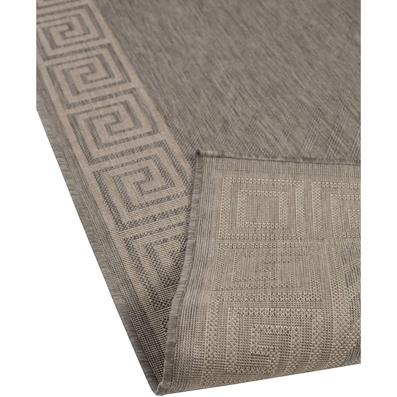 Mighty Rock Outdoor Collection Geometric Area Rug - 2 ft. x 3 ft. Dove, Indoor Bordered Rug, UV Protected Fade Resistant for Patio, Easy to Clean, Water Proof Carpet, Balcony Rug